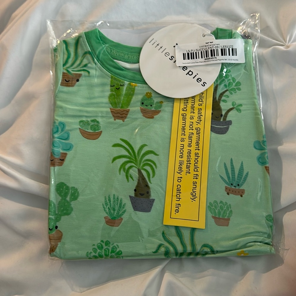 Little Sleepies Succulent Love 12-18m pajama set